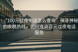 “100元過夜電話怎么查詢”探尋神秘的夜晚熱線，如何查詢百元過夜電話服務(wù)