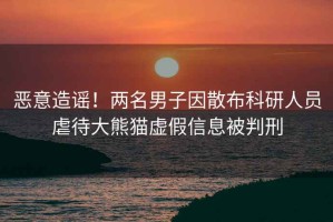 惡意造謠！兩名男子因散布科研人員虐待大熊貓?zhí)摷傩畔⒈慌行? title=