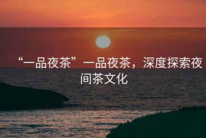 “一品夜茶”一品夜茶，深度探索夜間茶文化