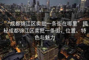 “成都錦江區(qū)賣批一條街在哪里”揭秘成都錦江區(qū)賣批一條街，位置、特色與魅力