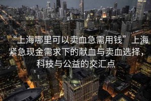 “上海哪里可以賣血急需用錢”上海緊急現(xiàn)金需求下的獻血與賣血選擇，科技與公益的交匯點