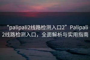 “palipali2線路檢測入口2”Palipali 2線路檢測入口，全面解析與實用指南