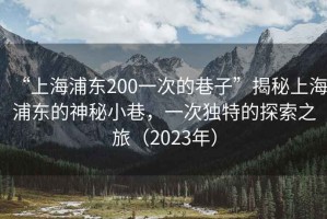 “上海浦東200一次的巷子”揭秘上海浦東的神秘小巷，一次獨(dú)特的探索之旅（2023年）