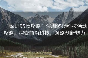 “深圳95場攻略”深圳95場科技活動攻略，探索前沿科技，領(lǐng)略創(chuàng)新魅力