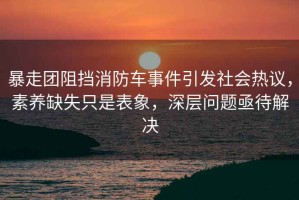 暴走團(tuán)阻擋消防車事件引發(fā)社會(huì)熱議，素養(yǎng)缺失只是表象，深層問題亟待解決