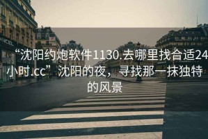 “沈陽(yáng)約炮軟件1130.去哪里找合適24小時(shí).cc”沈陽(yáng)的夜，尋找那一抹獨(dú)特的風(fēng)景