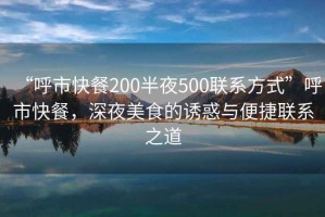 “呼市快餐200半夜500聯(lián)系方式”呼市快餐，深夜美食的誘惑與便捷聯(lián)系之道