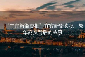 “宜賓新街賣批”宜賓新街賣批，繁華商貿(mào)背后的故事