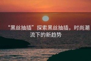 “黑絲抽插”探索黑絲抽插，時尚潮流下的新趨勢