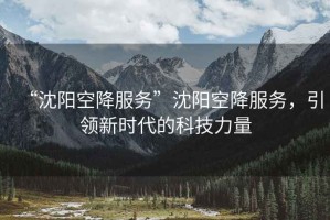 “沈陽空降服務(wù)”沈陽空降服務(wù)，引領(lǐng)新時(shí)代的科技力量