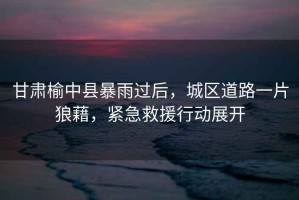 甘肅榆中縣暴雨過后，城區(qū)道路一片狼藉，緊急救援行動展開