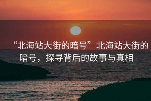“北海站大街的暗號”北海站大街的暗號，探尋背后的故事與真相