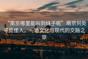 “南京哪里能叫到妹子呢”南京何處尋覓佳人，一場(chǎng)文化與現(xiàn)代的交融之旅