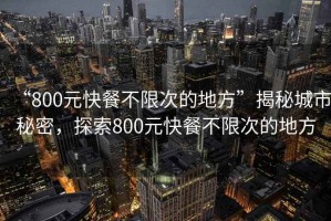 “800元快餐不限次的地方”揭秘城市秘密，探索800元快餐不限次的地方