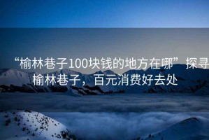 “榆林巷子100塊錢的地方在哪”探尋榆林巷子，百元消費(fèi)好去處