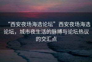 “西安夜場海選論壇”西安夜場海選論壇，城市夜生活的脈搏與論壇熱議的交匯點
