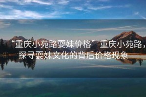“重慶小苑路耍妹價格”重慶小苑路，探尋耍妹文化的背后價格現(xiàn)象