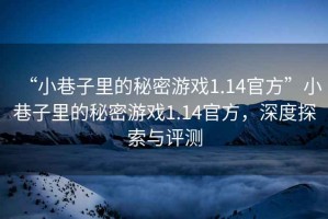“小巷子里的秘密游戲1.14官方”小巷子里的秘密游戲1.14官方，深度探索與評測