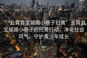 “云霄縣寶城路小巷子掃黃”云霄縣寶城路小巷子的掃黃行動(dòng)，凈化社會風(fēng)氣，守護(hù)青少年成長