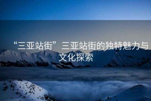 “三亞站街”三亞站街的獨(dú)特魅力與文化探索