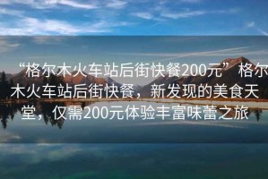 “格爾木火車站后街快餐200元”格爾木火車站后街快餐，新發(fā)現(xiàn)的美食天堂，僅需200元體驗豐富味蕾之旅