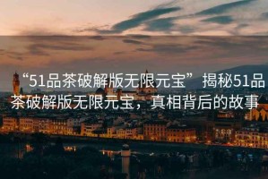 “51品茶破解版無限元寶”揭秘51品茶破解版無限元寶，真相背后的故事