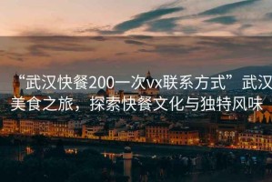 “武漢快餐200一次vx聯(lián)系方式”武漢美食之旅，探索快餐文化與獨特風味