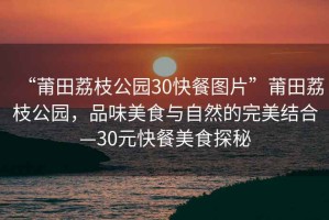 “莆田荔枝公園30快餐圖片”莆田荔枝公園，品味美食與自然的完美結(jié)合—30元快餐美食探秘