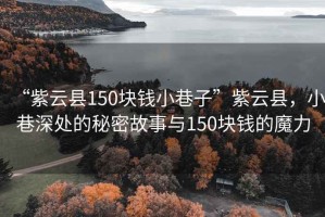 “紫云縣150塊錢(qián)小巷子”紫云縣，小巷深處的秘密故事與150塊錢(qián)的魔力