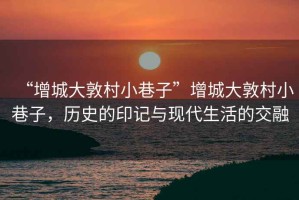 “增城大敦村小巷子”增城大敦村小巷子，歷史的印記與現(xiàn)代生活的交融