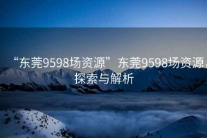 “東莞9598場(chǎng)資源”東莞9598場(chǎng)資源，探索與解析