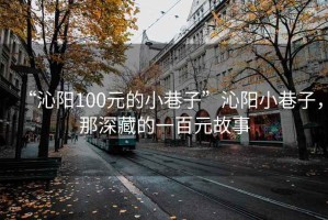 “沁陽100元的小巷子”沁陽小巷子，那深藏的一百元故事