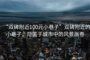 “雙碑附近100元小巷子”雙碑附近的小巷子，隱匿于城市中的風(fēng)景畫(huà)卷
