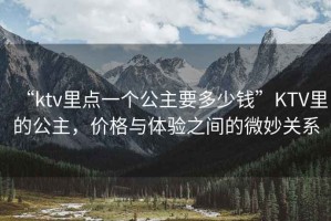 “ktv里點一個公主要多少錢”KTV里的公主，價格與體驗之間的微妙關(guān)系
