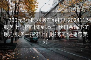 “300元3小時服務(wù)在線打開20241124.服務(wù)上門隨叫隨到.cc”秋日余暉下的暖心服務(wù)—探索上門服務(wù)的便捷與美好
