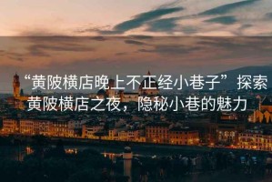 “黃陂橫店晚上不正經(jīng)小巷子”探索黃陂橫店之夜，隱秘小巷的魅力