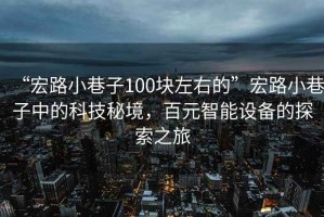 “宏路小巷子100塊左右的”宏路小巷子中的科技秘境，百元智能設(shè)備的探索之旅