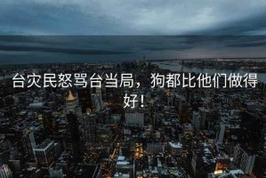 臺災(zāi)民怒罵臺當(dāng)局，狗都比他們做得好！