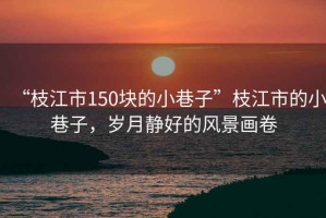 “枝江市150塊的小巷子”枝江市的小巷子，歲月靜好的風(fēng)景畫卷