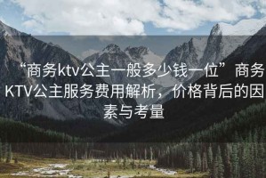 “商務(wù)ktv公主一般多少錢一位”商務(wù)KTV公主服務(wù)費(fèi)用解析，價(jià)格背后的因素與考量
