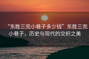 “東勝三完小巷子多少錢”東勝三完小巷子，歷史與現(xiàn)代的交織之美