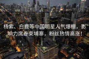 楊紫、白鹿等中國明星人氣爆棚，影響力席卷柬埔寨，粉絲熱情高漲！