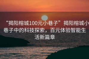 “揭陽榕城100元小巷子”揭陽榕城小巷子中的科技探索，百元體驗智能生活新篇章
