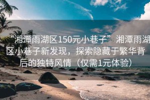 “湘潭雨湖區(qū)150元小巷子”湘潭雨湖區(qū)小巷子新發(fā)現(xiàn)，探索隱藏于繁華背后的獨(dú)特風(fēng)情（僅需1元體驗(yàn)）