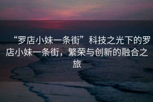 “羅店小妹一條街”科技之光下的羅店小妹一條街，繁榮與創(chuàng)新的融合之旅