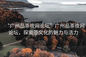 “廣州品茶夜網(wǎng)論壇”廣州品茶夜網(wǎng)論壇，探索茶文化的魅力與活力