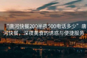 “唐河快餐200半夜500電話多少”唐河快餐，深夜美食的誘惑與便捷服務