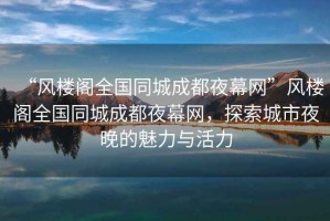 “風樓閣全國同城成都夜幕網”風樓閣全國同城成都夜幕網，探索城市夜晚的魅力與活力