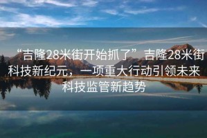 “吉隆28米街開始抓了”吉隆28米街科技新紀(jì)元，一項重大行動引領(lǐng)未來科技監(jiān)管新趨勢