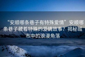“安順哪條巷子有特殊愛(ài)情”安順哪條巷子藏著特殊的愛(ài)情故事？揭秘城市中的浪漫角落